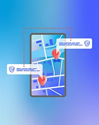 Custom phone illustration for Sentinel Blue
