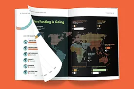 Data report spread of a global map.